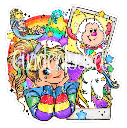 Rainbow Brite Collage Cardstock Silicone Mold, Aroma Bead Molds, Premium Cardstock Images