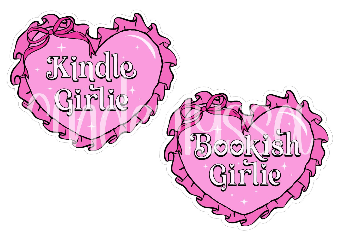 Reading Girlie Pink Heart - Kindle & Bookish Girlie Cardstock Silicone Mold, Aroma Bead Molds, Premium Cardstock Images