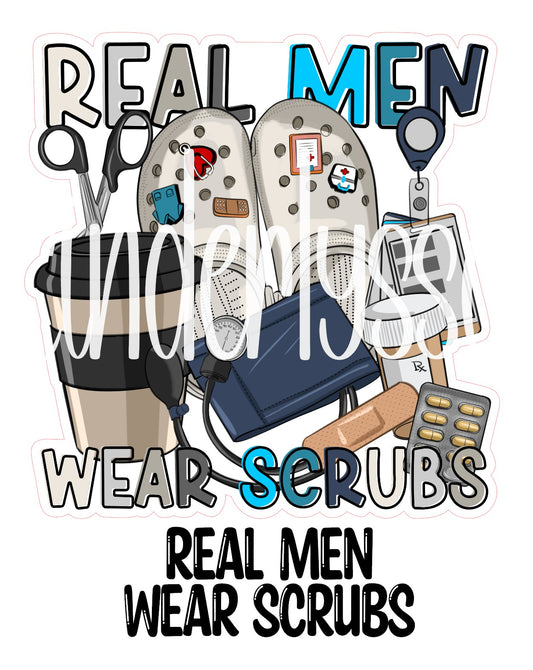 Real Men Wear Scrubs Cardstock Silicone Mold, Aroma Bead Molds, Premium Cardstock Images
