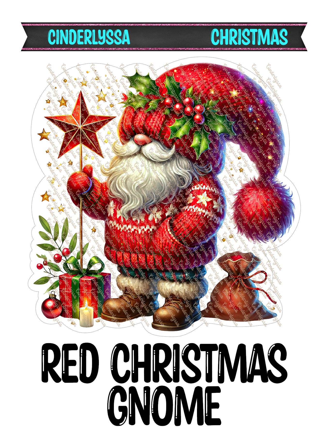 Red Christmas Gnome Cardstock Silicone Mold, Aroma Bead Molds, Car Freshies, Premium Cardstock