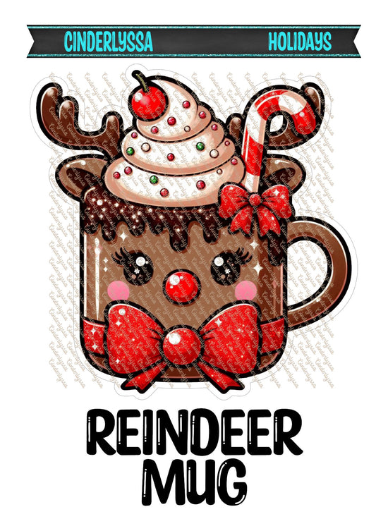 Reindeer Mug Cardstock Silicone Mold, Aroma Bead Molds, Premium Cardstock Images