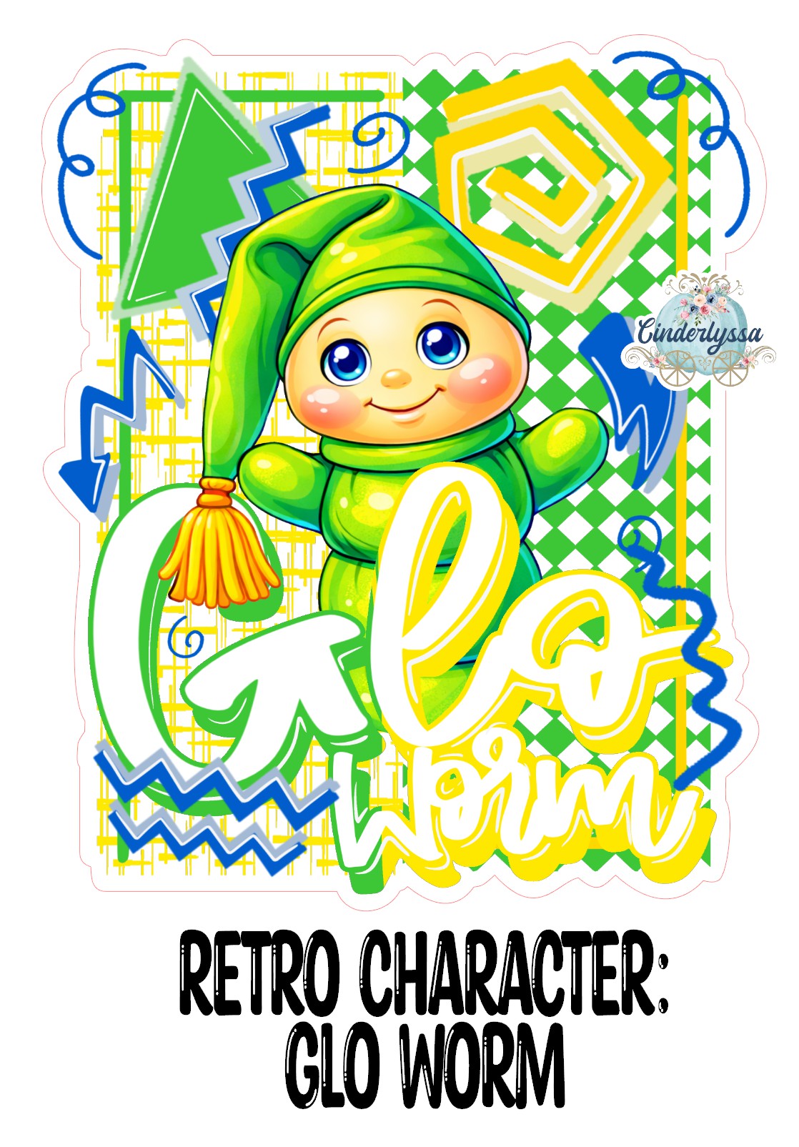 Retro Character Glo Worm Cardstock Silicone Mold, Aroma Bead Molds, Premium Cardstock Images