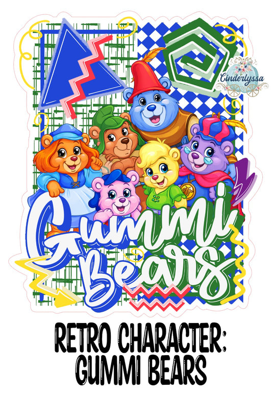 Retro Character Gummi Bears Cardstock Silicone Mold, Aroma Bead Molds, Premium Cardstock Images