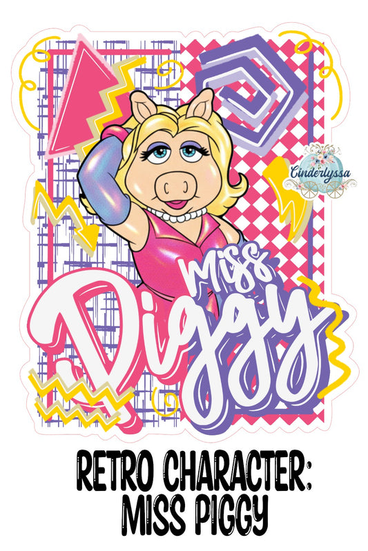 Retro Character Miss Piggy Cardstock Silicone Mold, Aroma Bead Molds, Premium Cardstock Images