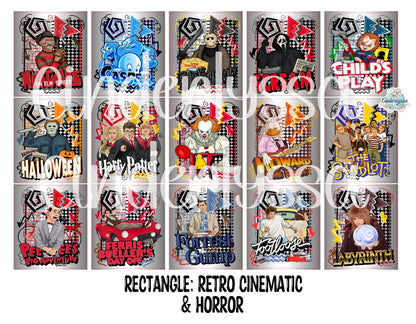 3x4 inch Rectangle: Retro Cinematic and Horror Cardstock/Picture With .25 inch Curved Edge Cardstock Silicone Mold, Aroma Bead Molds