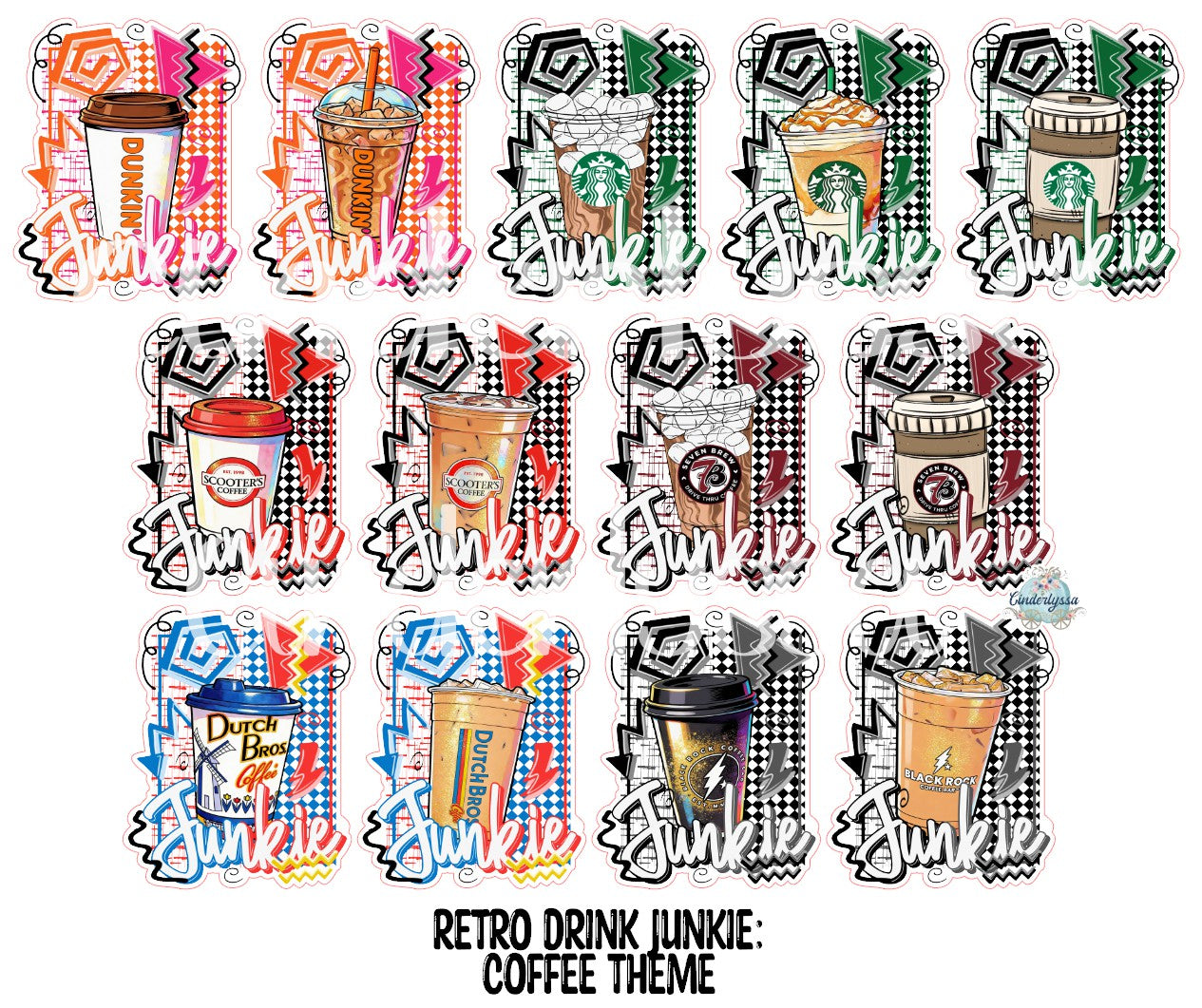 Retro Drink Junkie Cardstock Silicone Mold, Aroma Bead Molds, Premium Cardstock Images