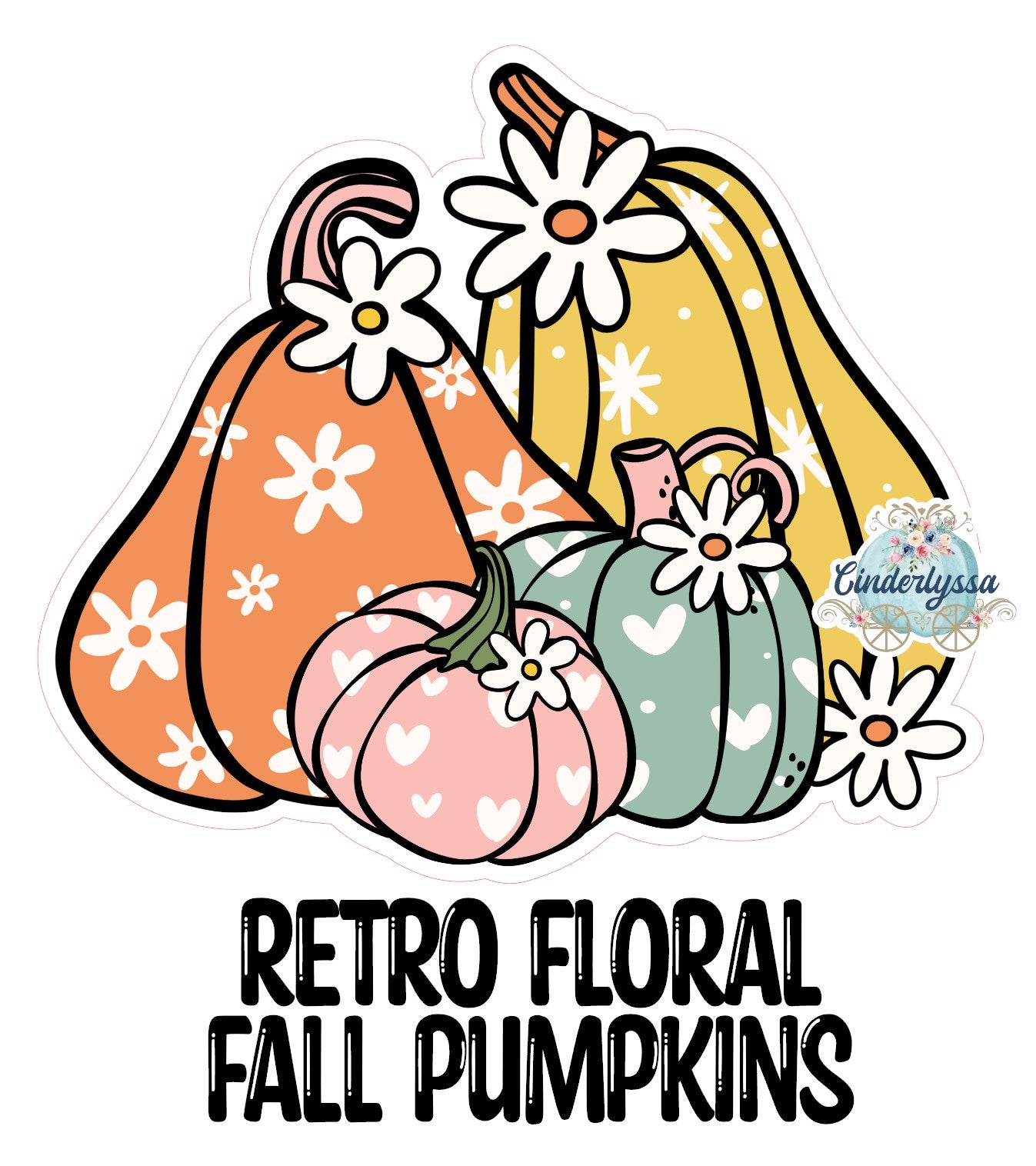 Retro Floral Fall Pumpkins Cardstock Silicone Mold, Aroma Bead Molds, Premium Cardstock Images