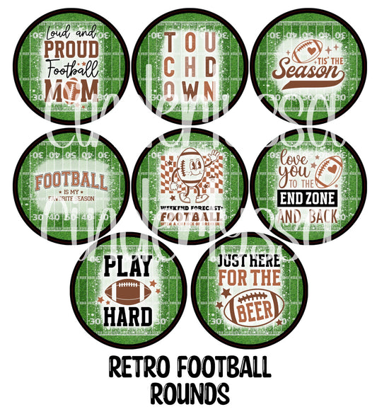 Retro Football Rounds Cardstock Only for freshies - NO MOLD for Aroma Bead Molds, Premium Cardstock Images
