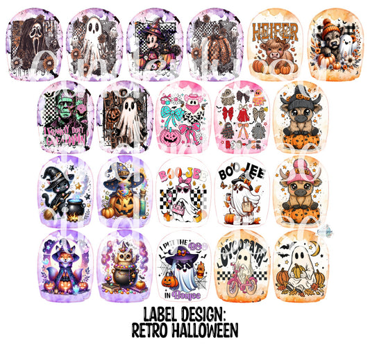 Label Design: Retro Halloween Cardstock Silicone Mold, Aroma Bead Molds, Car Freshies, Premium Cardstock Images