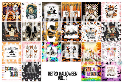 3 inch Square: Retro Halloween Vol. 1 Theme Cardstock/Picture With Beveled Edge Cardstock Silicone Mold, Aroma Bead Molds