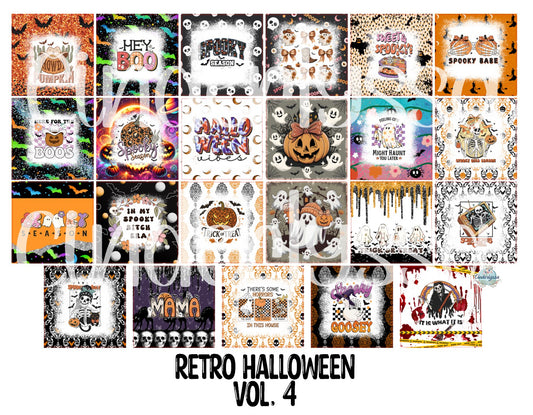 2.5 inch Square: Retro Halloween Vol. 4 Cardstock Only for freshies - NO MOLD: Cardstock Silicone Mold, for Aroma Bead Molds, Premium Cardstock Images