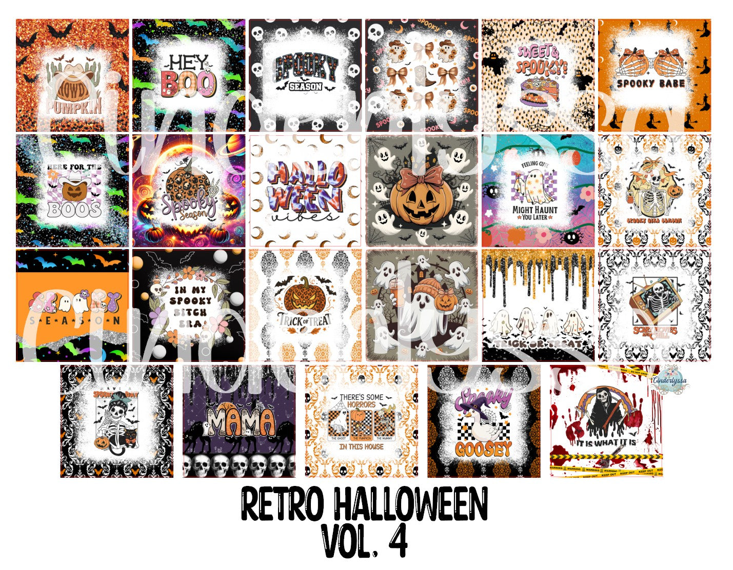 3 inch Square: Retro Halloween Vol. 4 Theme Cardstock/Picture With Beveled Edge Cardstock Silicone Mold, Aroma Bead Molds