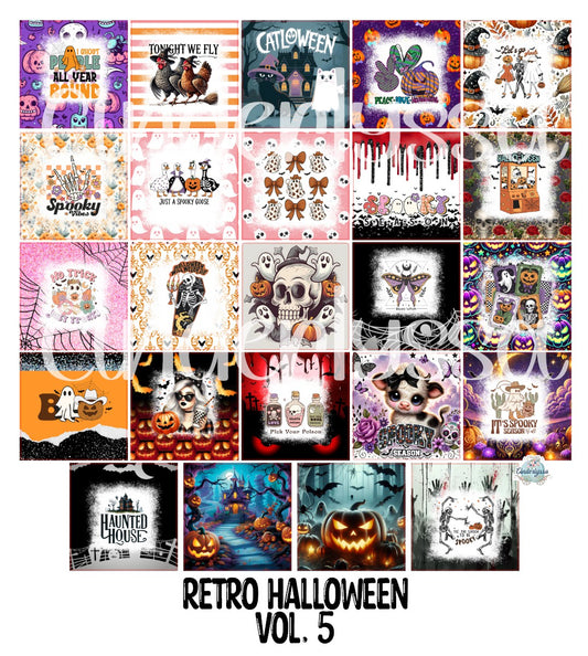 3 inch Square: Retro Halloween Vol. 5 Theme Cardstock/Picture With Beveled Edge Cardstock Silicone Mold, Aroma Bead Molds