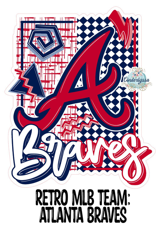 Retro MLB Team: Atlanta Braves Cardstock Silicone Mold, Aroma Bead Molds, Premium Cardstock Images