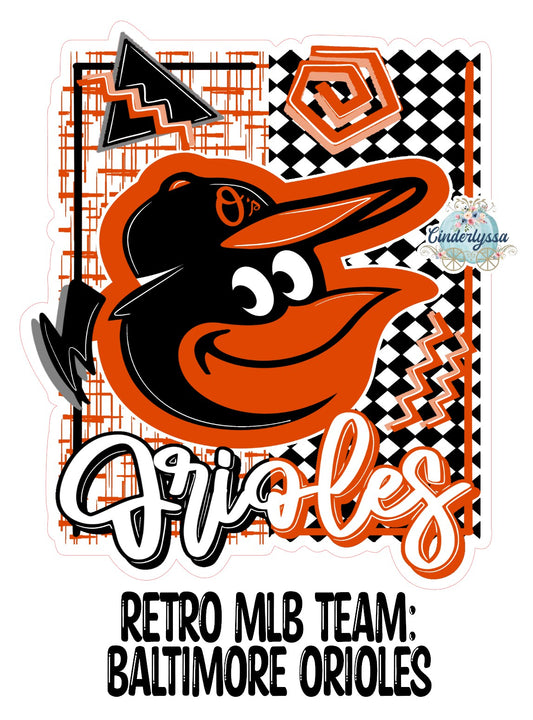 Retro MLB Team: Baltimore Orioles Cardstock Silicone Mold, Aroma Bead Molds, Premium Cardstock Images