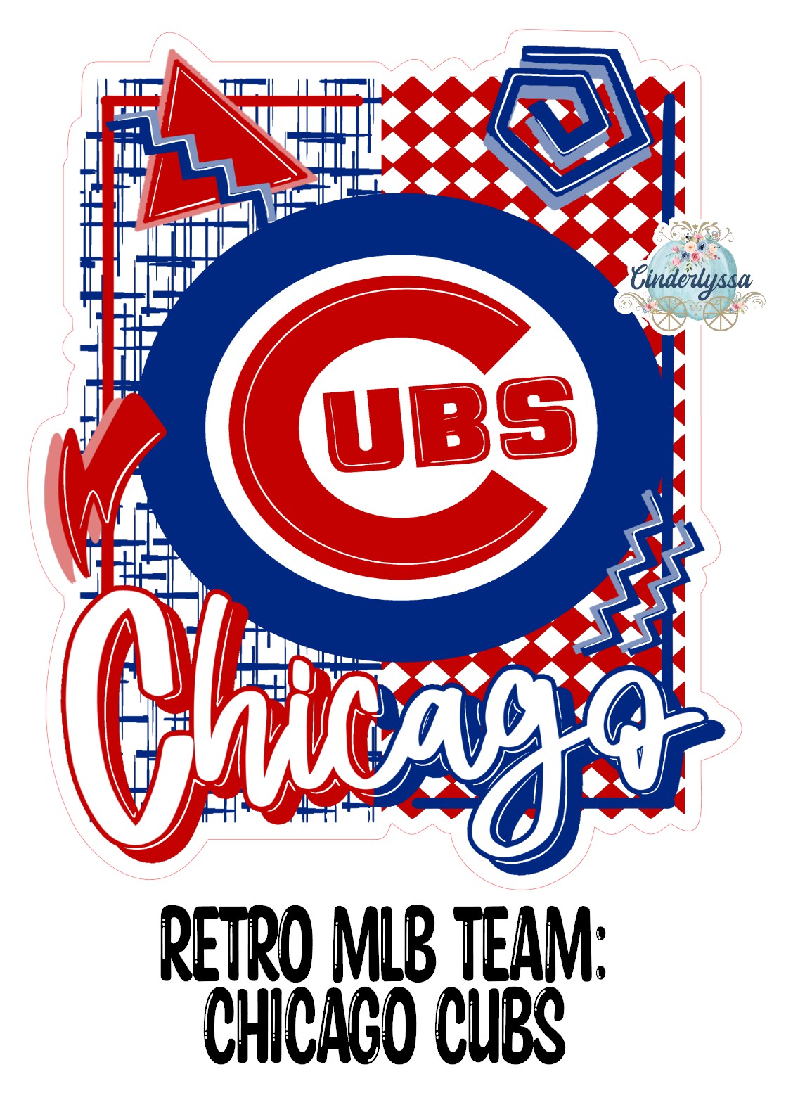 Retro MLB Team: Chicago Cubs Cardstock Silicone Mold, Aroma Bead Molds, Premium Cardstock Images