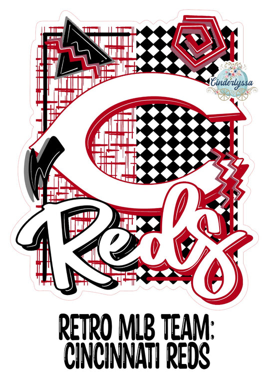 Retro MLB Team: Cincinnati Reds Cardstock Silicone Mold, Aroma Bead Molds, Premium Cardstock Images