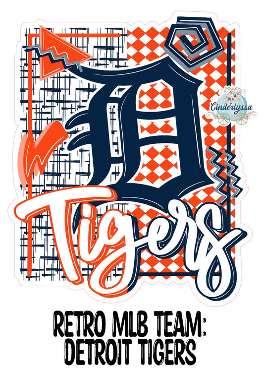 Retro MLB Team: Detroit Tigers Cardstock Silicone Mold, Aroma Bead Molds, Premium Cardstock Images