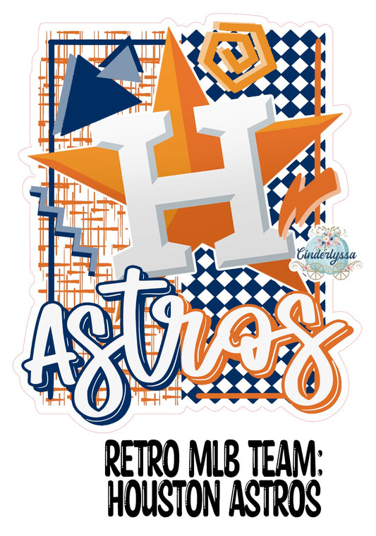 Retro MLB Team: Houston Astros Cardstock Silicone Mold, Aroma Bead Molds, Premium Cardstock Images