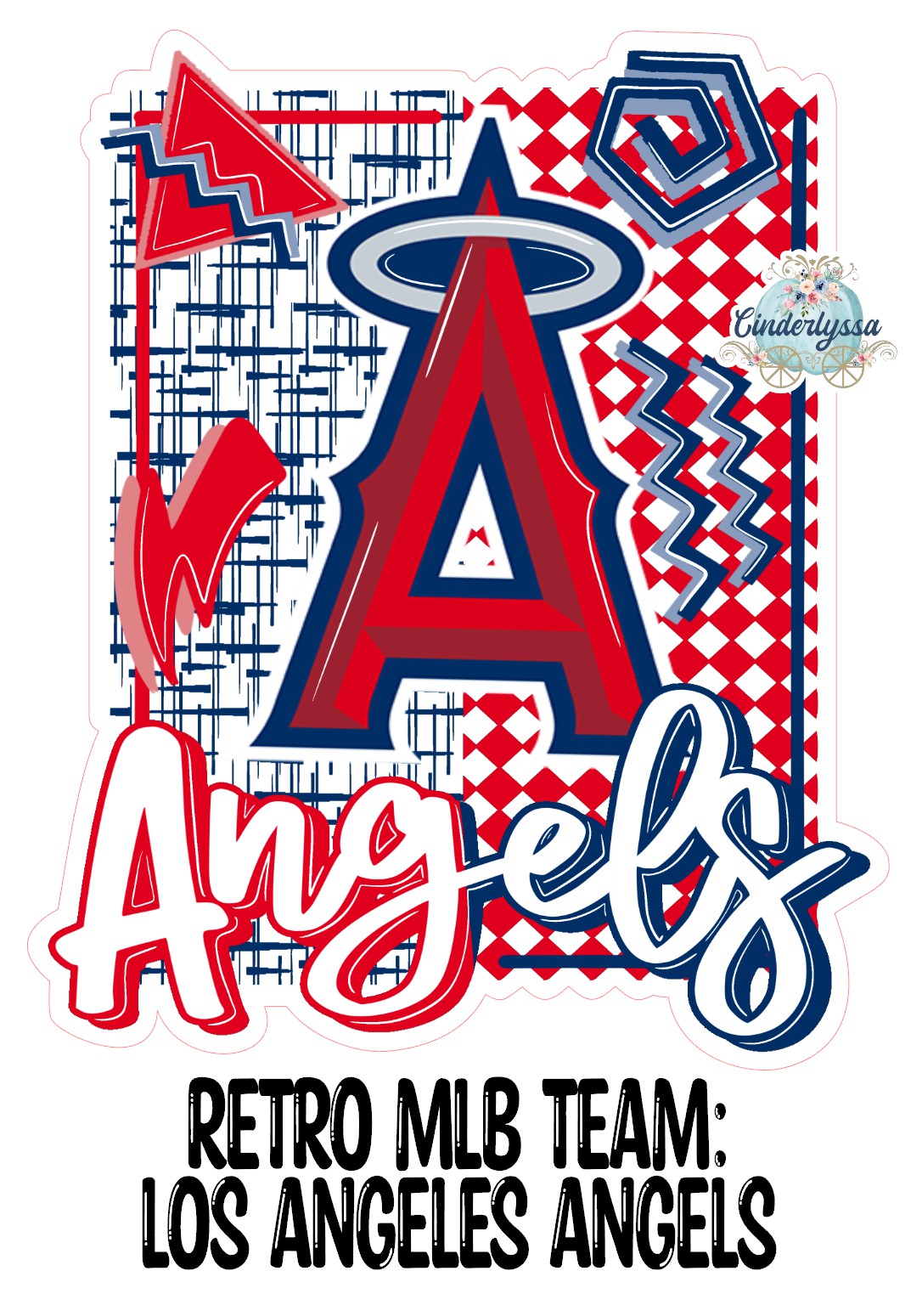 Retro MLB Team: Los Angeles Angels Cardstock Silicone Mold, Aroma Bead Molds, Premium Cardstock Images