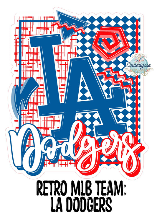 Retro MLB Team: Los Angeles Dodgers Cardstock Silicone Mold, Aroma Bead Molds, Premium Cardstock Images