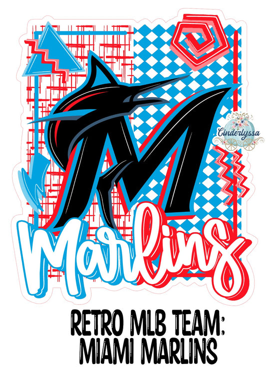 Retro MLB Team: Miami Marlins Cardstock Silicone Mold, Aroma Bead Molds, Premium Cardstock Images