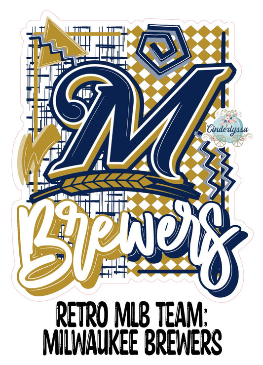 Retro MLB Team: Milwaukee Brewers Cardstock Silicone Mold, Aroma Bead Molds, Premium Cardstock Images