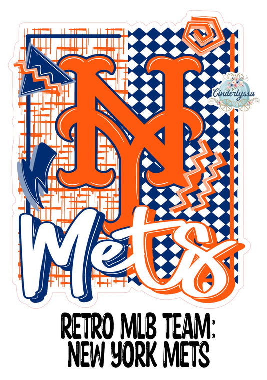 Retro MLB Team: New York Mets Cardstock Silicone Mold, Aroma Bead Molds, Premium Cardstock Images