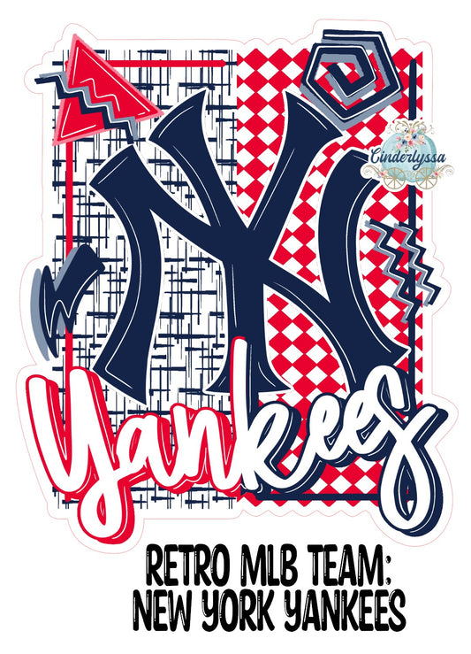 Retro MLB Team: New York Yankees Cardstock Silicone Mold, Aroma Bead Molds, Premium Cardstock Images
