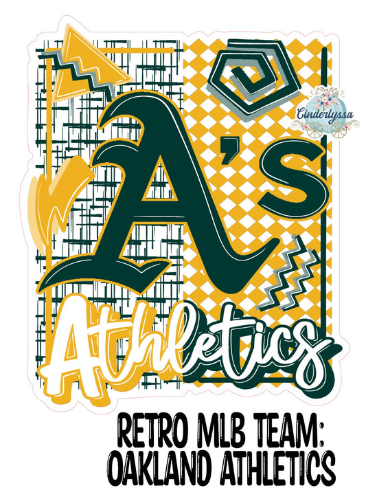 Retro MLB Team: Oakland Athletics Cardstock Silicone Mold, Aroma Bead Molds, Premium Cardstock Images