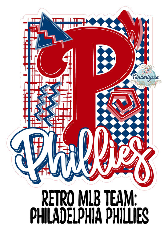 Retro MLB Team: Philadelphia Phillies Cardstock Silicone Mold, Aroma Bead Molds, Premium Cardstock Images