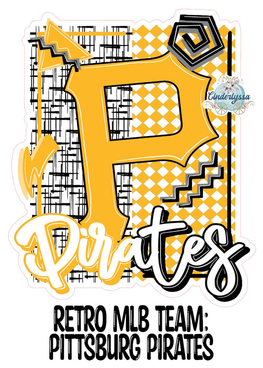 Retro MLB Team: Pittsburg Pirates Cardstock Silicone Mold, Aroma Bead Molds, Premium Cardstock Images