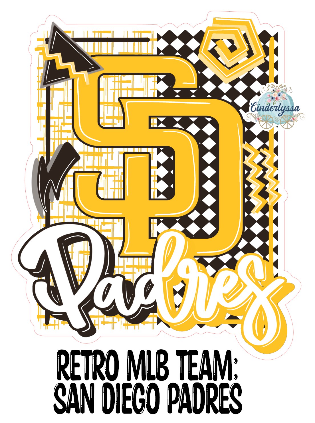 Retro MLB Team: San Diego Padres Cardstock Silicone Mold, Aroma Bead Molds, Premium Cardstock Images