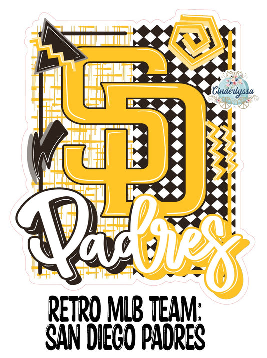 Retro MLB Team: San Diego Padres Cardstock Silicone Mold, Aroma Bead Molds, Premium Cardstock Images