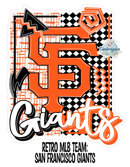 Retro MLB Team: San Francisco Giants Cardstock Silicone Mold, Aroma Bead Molds, Premium Cardstock Images