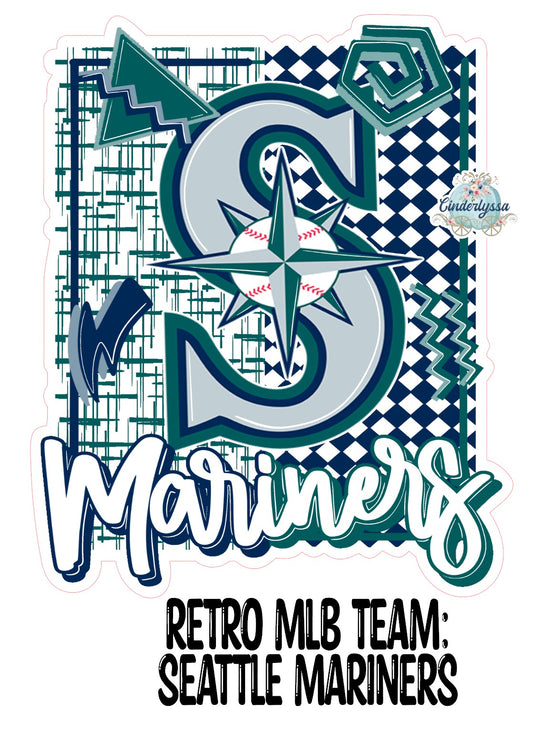 Retro MLB Team: Seattle Mariners Cardstock Silicone Mold, Aroma Bead Molds, Premium Cardstock Images
