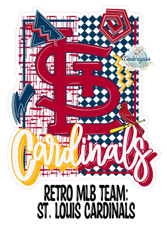 Retro MLB Team: St. Louis Cardinals Cardstock Silicone Mold, Aroma Bead Molds, Premium Cardstock Images