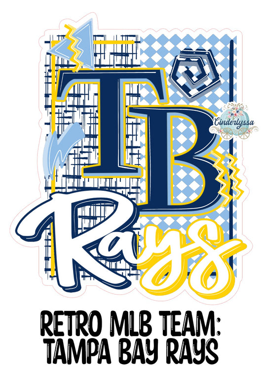 Retro MLB Team: Tampa Bay Rays Cardstock Silicone Mold, Aroma Bead Molds, Premium Cardstock Images