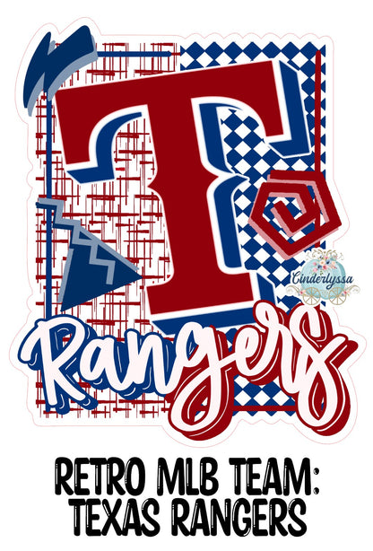 Retro MLB Team: Texas Rangers Cardstock Silicone Mold, Aroma Bead Molds, Premium Cardstock Images