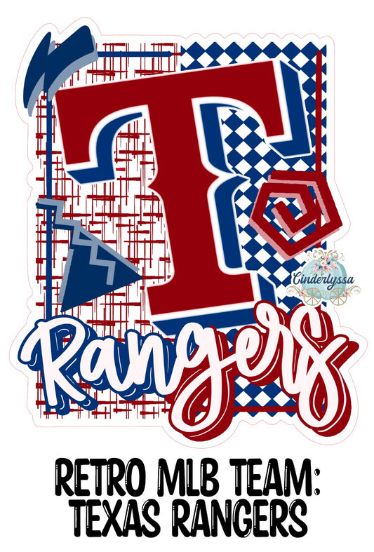 Retro MLB Team: Texas Rangers Cardstock Silicone Mold, Aroma Bead Molds, Premium Cardstock Images