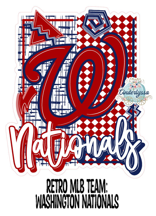 Retro MLB Team: Washington Nationals Cardstock Silicone Mold, Aroma Bead Molds, Premium Cardstock Images