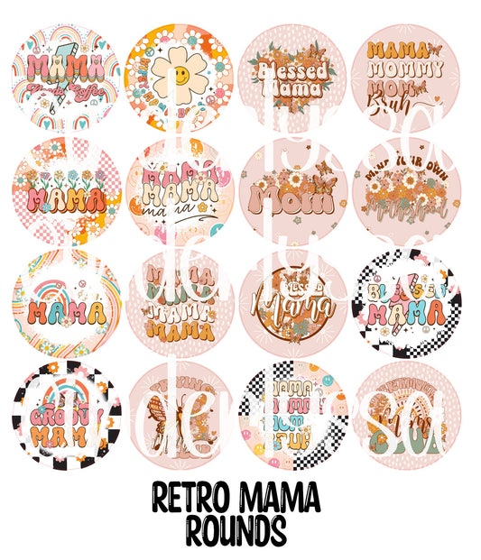 2.5 inch Round Retro Mama Cardstock Only for freshies: Cardstock Silicone Mold, Car Freshener, Premium Cardstock Images-NO MOLD