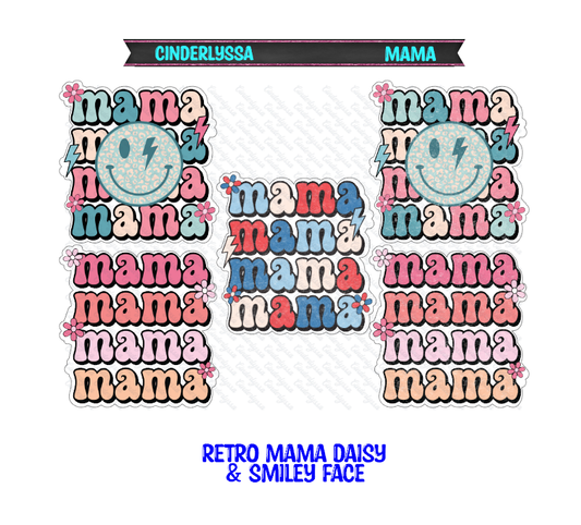 Retro Mama with Daisy & Smiley Face Cardstock Silicone Mold, Aroma Bead Molds