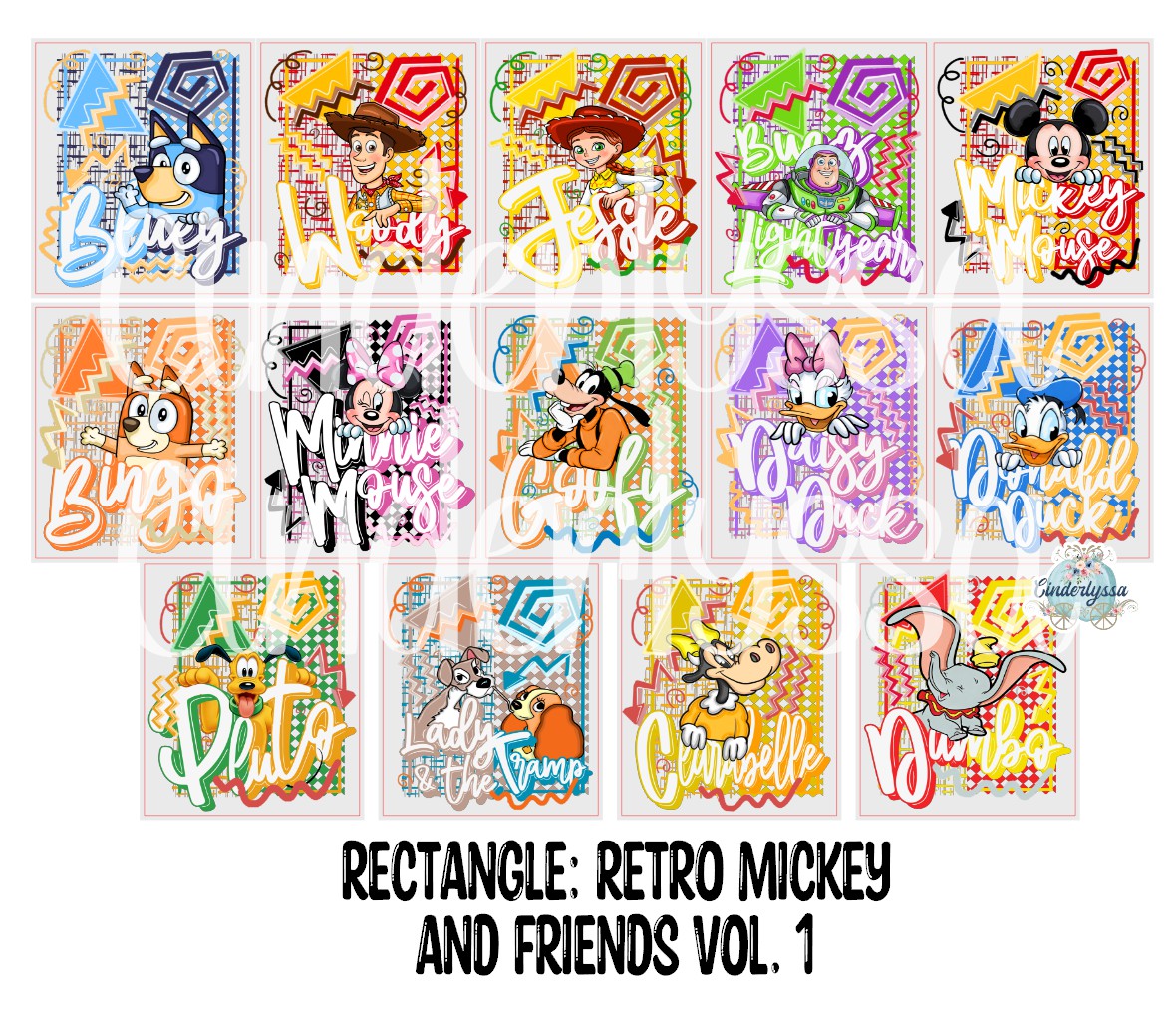 3x4 inch Rectangle: Retro Mickey and Friends Vol. 1 Cardstock/Picture With .25 inch Curved Edge Cardstock Silicone Mold, Aroma Bead Molds