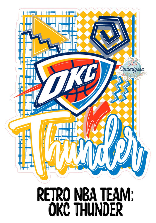 Retro NBA Team: OKC Thunder Cardstock Silicone Mold, Aroma Bead Molds, Premium Cardstock Images