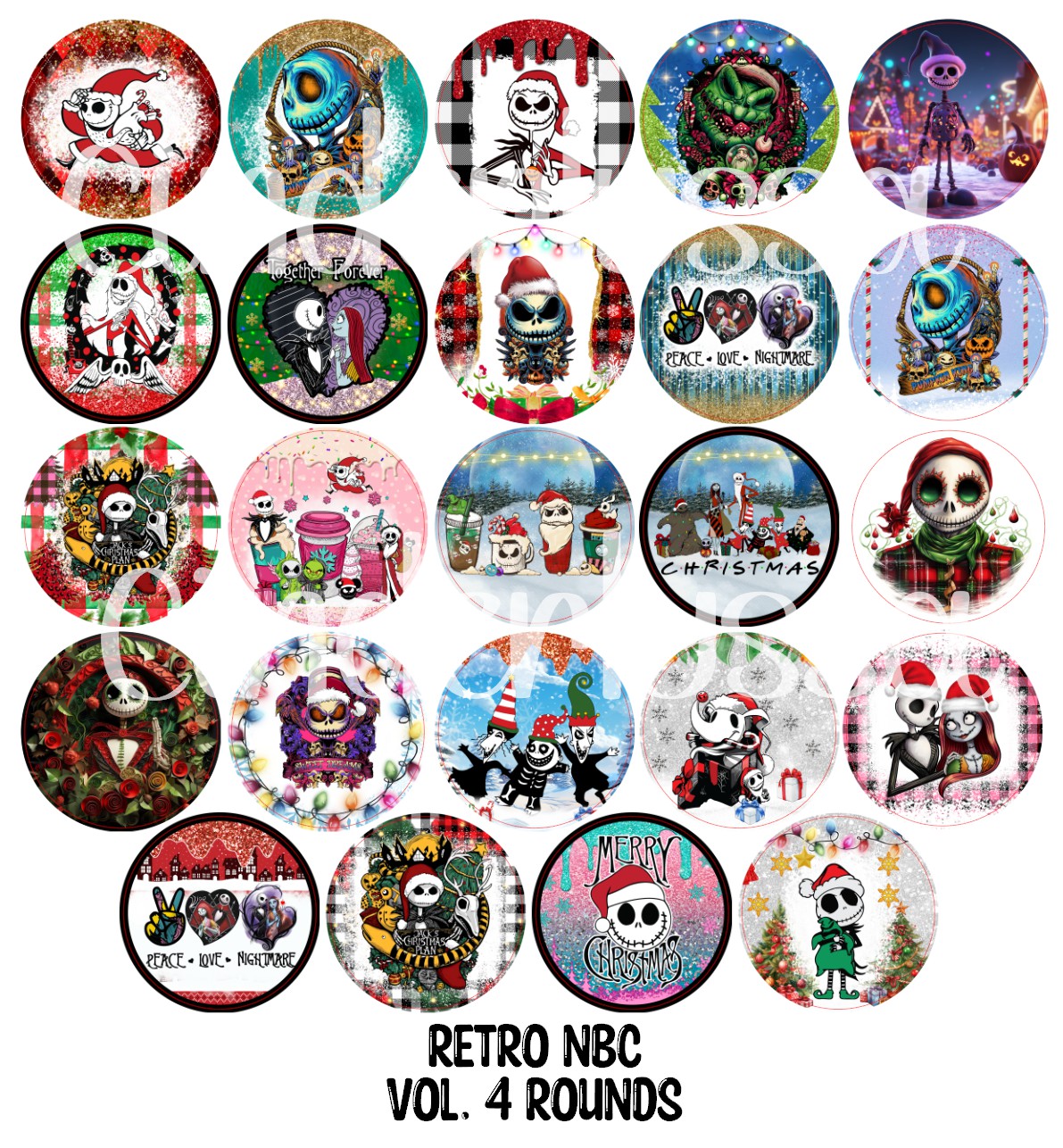 Retro NBC Vol. 4 Rounds Cardstock Only for freshies - NO MOLD for Aroma Bead Molds, Premium Cardstock Images