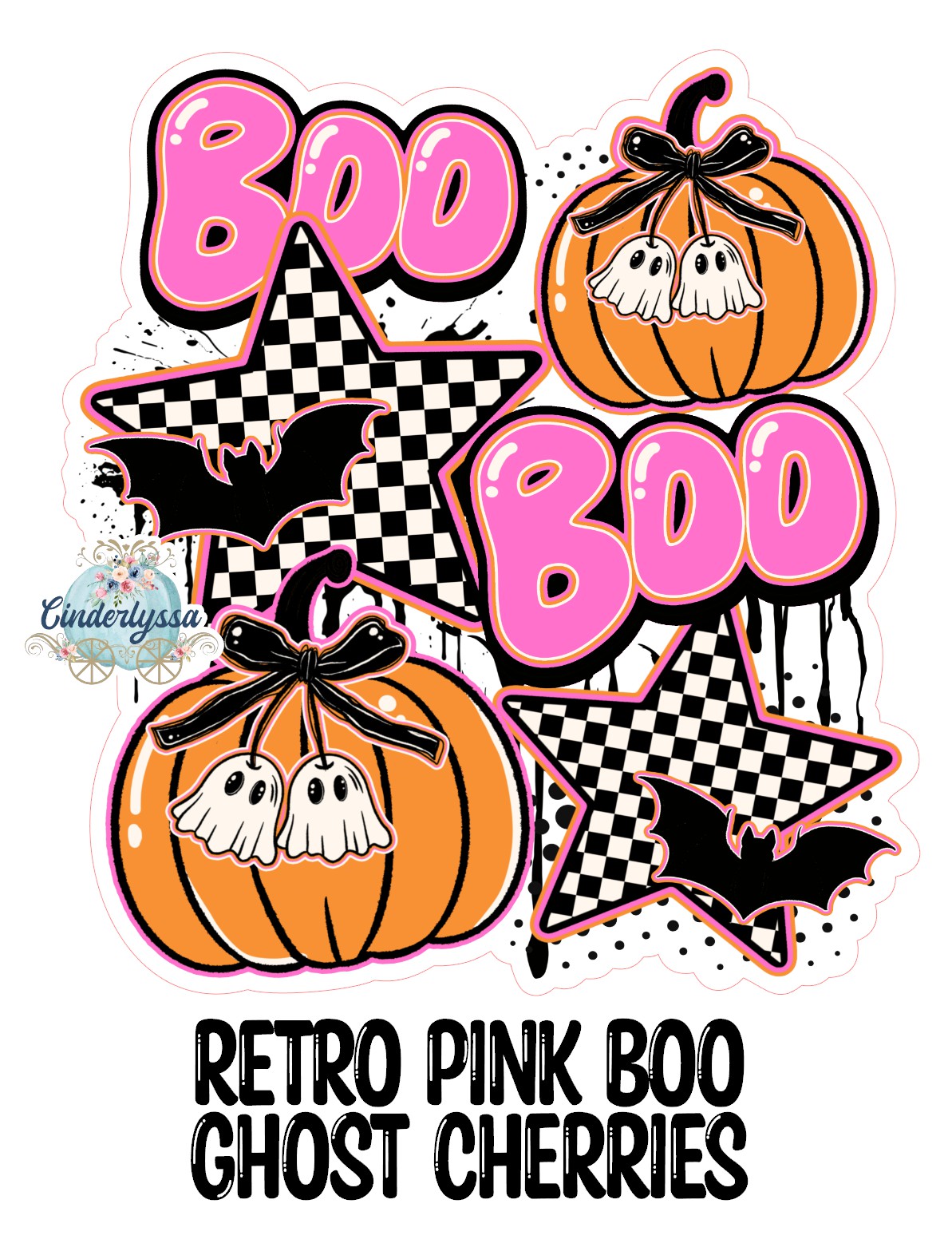 Retro Pink Boo Ghost Cherries Cardstock Silicone Mold, Aroma Bead Molds, Premium Cardstock Images
