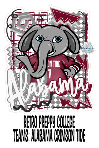 Retro Preppy College Teams: Alabama Crimson Tide Cardstock Silicone Mold, Aroma Bead Molds, Premium Cardstock Images