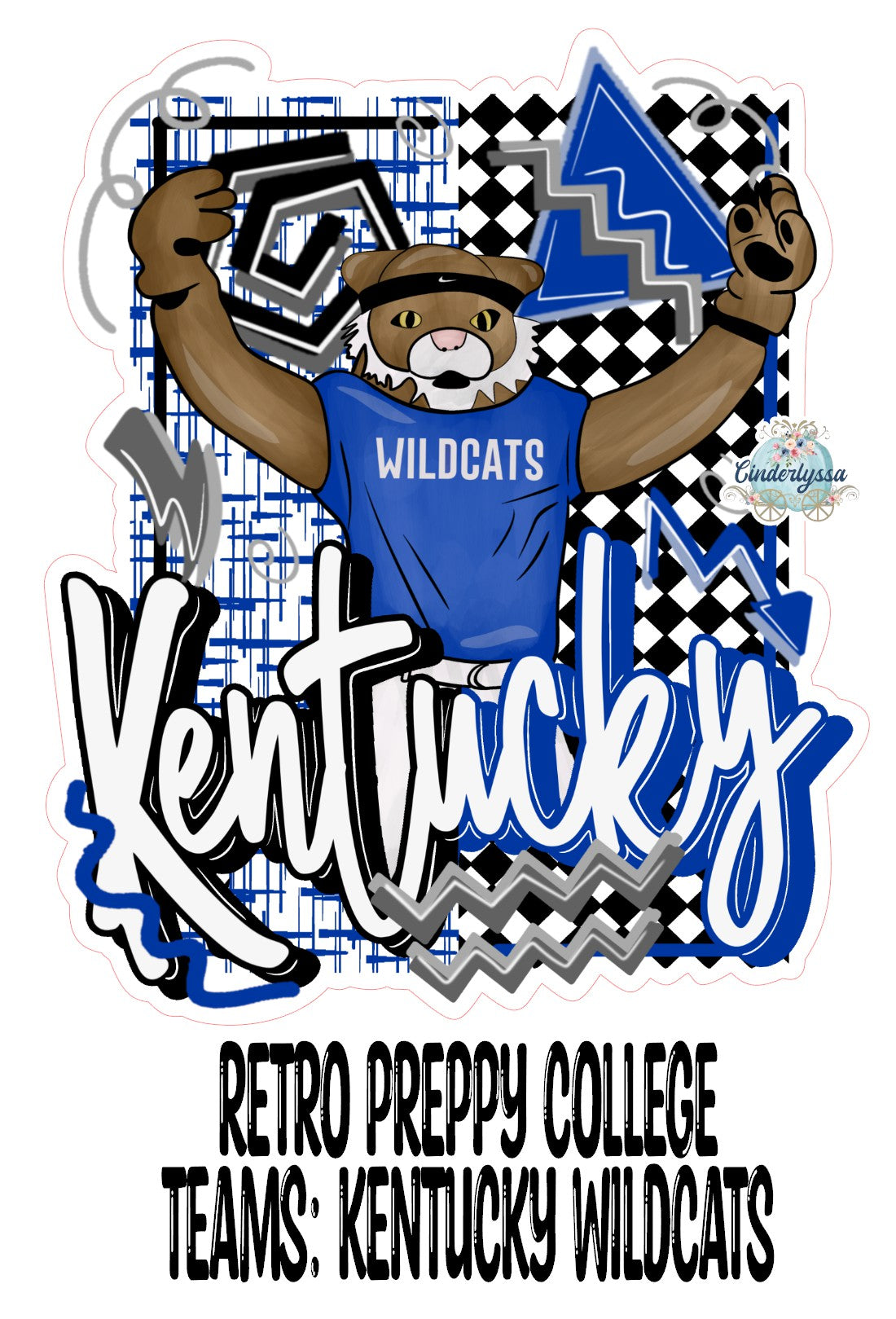 Retro Preppy College Teams: Kentucky Wildcats Cardstock Silicone Mold, Aroma Bead Molds, Premium Cardstock Images