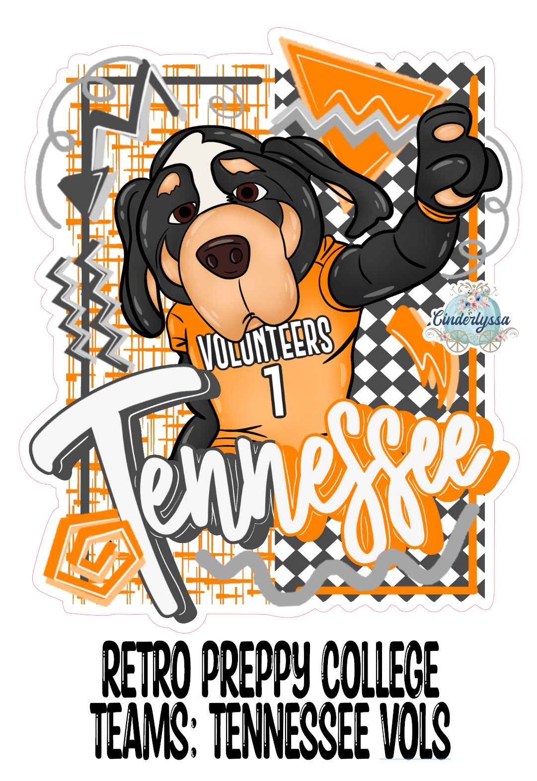 Retro Preppy College Teams: Tennessee Vols Cardstock Silicone Mold, Aroma Bead Molds, Premium Cardstock Images